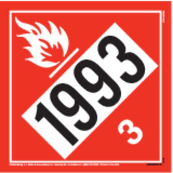 Jj Keller Flammable Liquid Placard, Polystyrene 3478