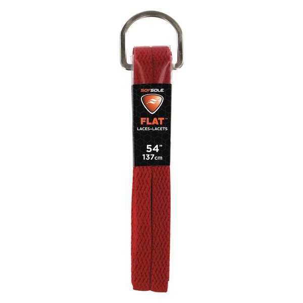 Sof Sole Shoe Laces, 54" L, Polyester, Red, PR 84744