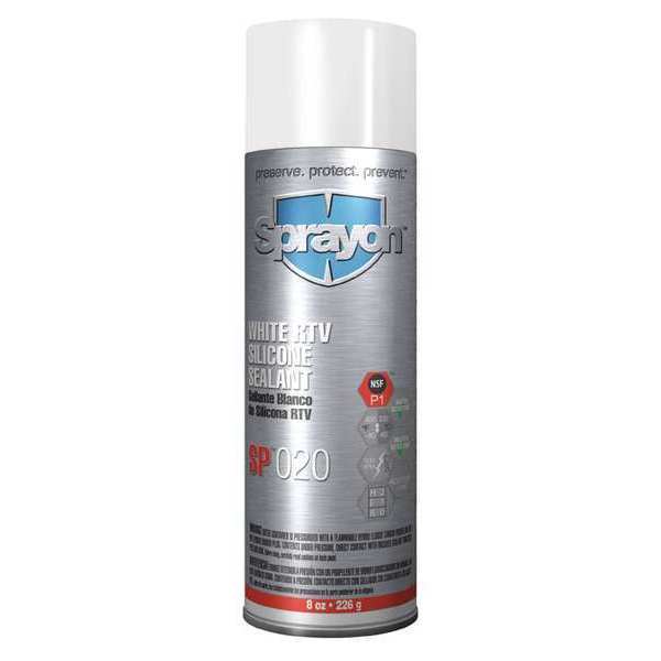 Sprayon Multipurpose RTV Silicone Sealant, 8 oz, White, Temp Range 450 Degrees F S00020000