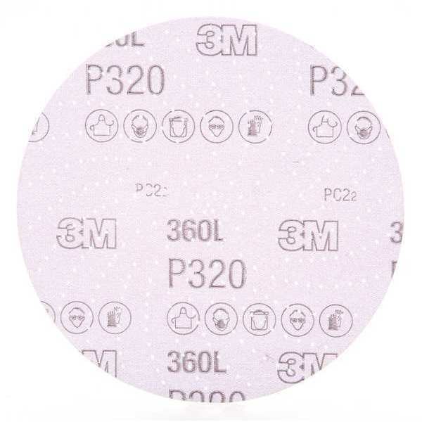 3M Sanding Disc, 320 Grit, 6 in. Dia, PK100 XA012058005