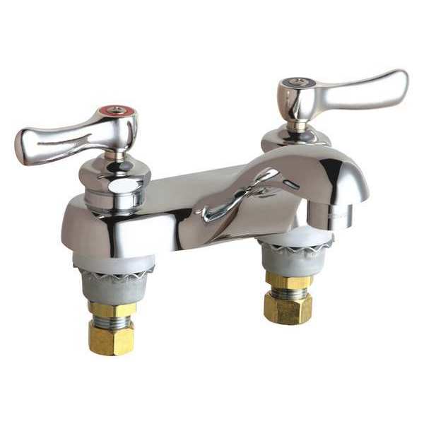 Chicago Faucet Manual 4" Mount, 2 Hole Low Arc Bathroom Faucet, Chrome plated 802-VE66ABCP