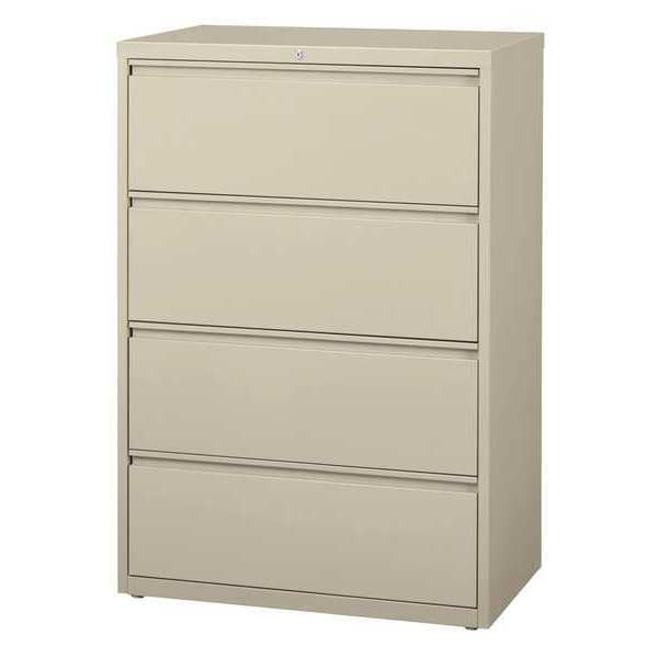 Hirsh 36" W 4 Drawer Lateral File Cabinet, Putty, A4/Legal/Letter 17453
