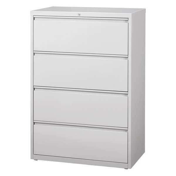 Hirsh 36" W 4 Drawer Lateral File Cabinet, Light Gray, A4/Legal/Letter 17455