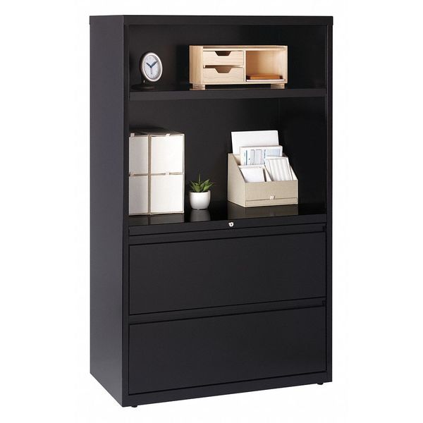 Hirsh 36" W 2 Drawer Lateral File Cabinet, Black, Letter 16778