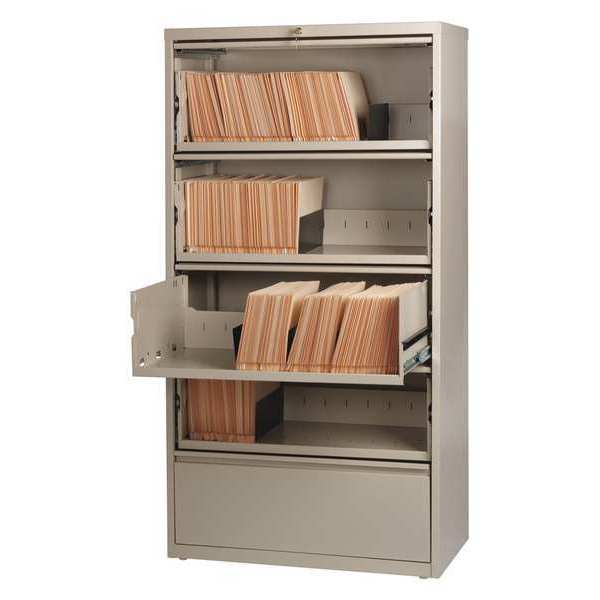 Hirsh 36" W 5 Drawer File Cabinet, Putty, Letter 17901