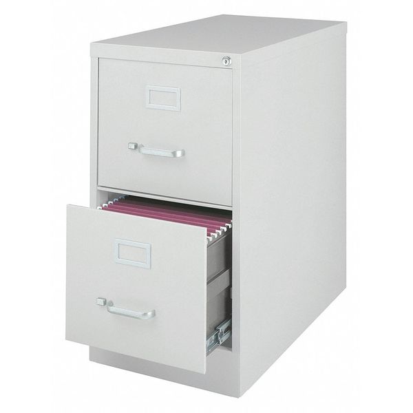 Hirsh 15" W 2 Drawer File Cabinet, Light Gray, Letter 14417