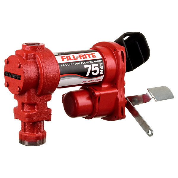 Fill-Rite Fuel Transfer Pump, 24V DC, 20 gpm Max. Flow Rate , 1/4 HP, Cast Iron, 1 in NPT Inlet FR4406H