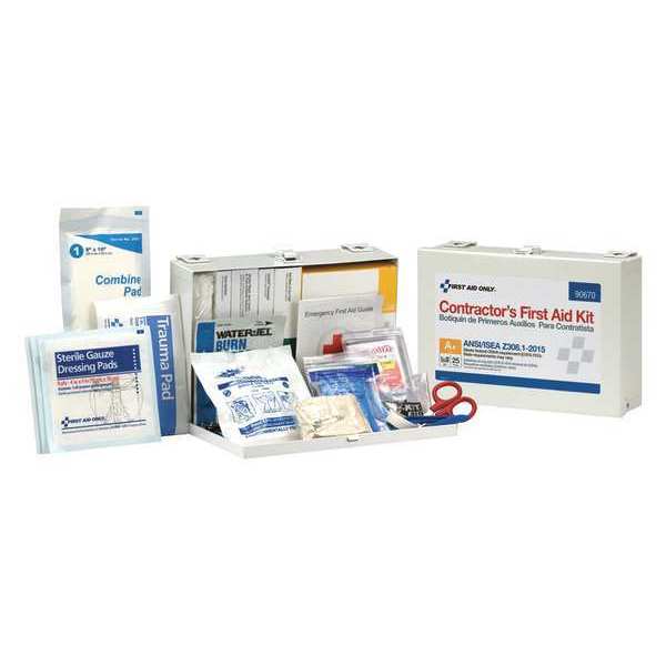 First Aid Only Bulk First Aid Kit, Metal, 25 Person 90670