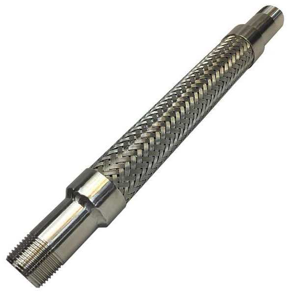 Zoro Select Flexible Metal Hose, 1 in. dia, 18 in. L 16PL-CA11-0180-11C-11C