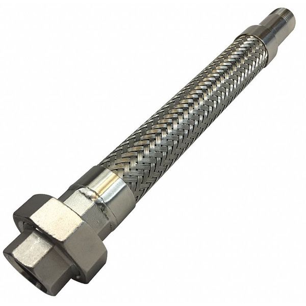 Zoro Select Flexible Metal Hose, 1in. dia, 24 in. L 16PL-CA11-0240-11B-38B