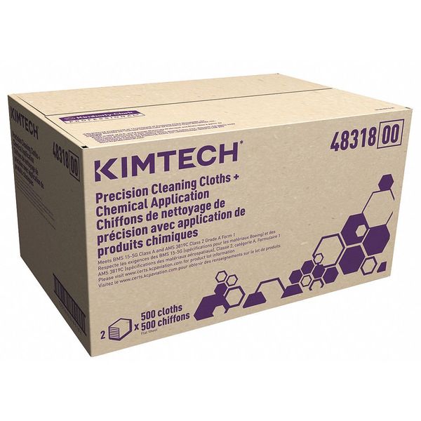 Kimtech Dry Wipe, White, Spunlace, 1,000 Wipes, 9 in x 12 in 48318