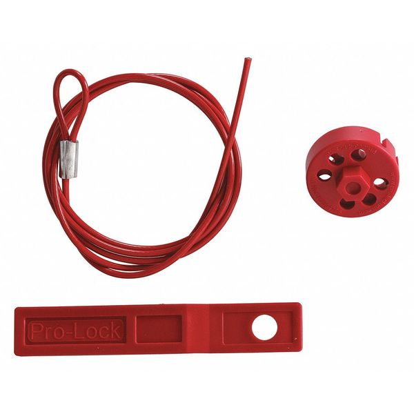 Brady Cable Lockout, Red, 5 ft. L Cable 122250