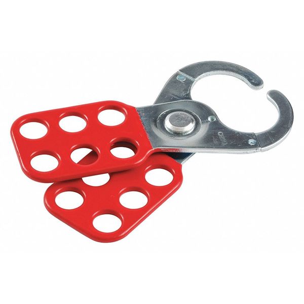 Brady Lockout Hasp, Red, Steel, 4-1/2" L 133161