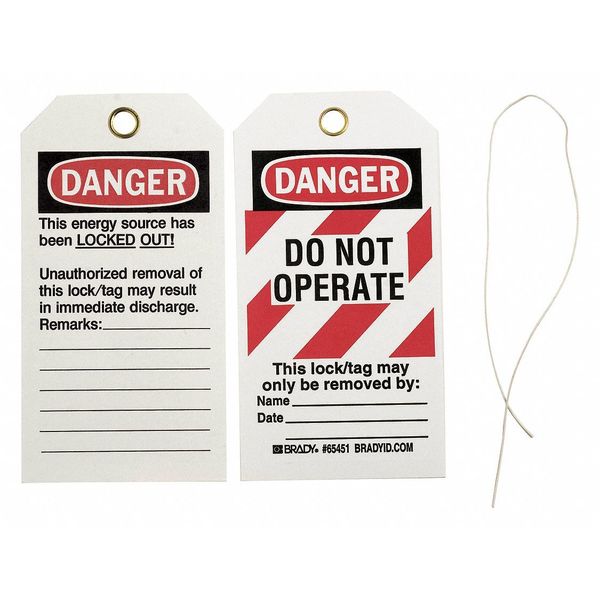 Brady Lockout Tag, 5-3/4" H, 3" W, Paper 150579