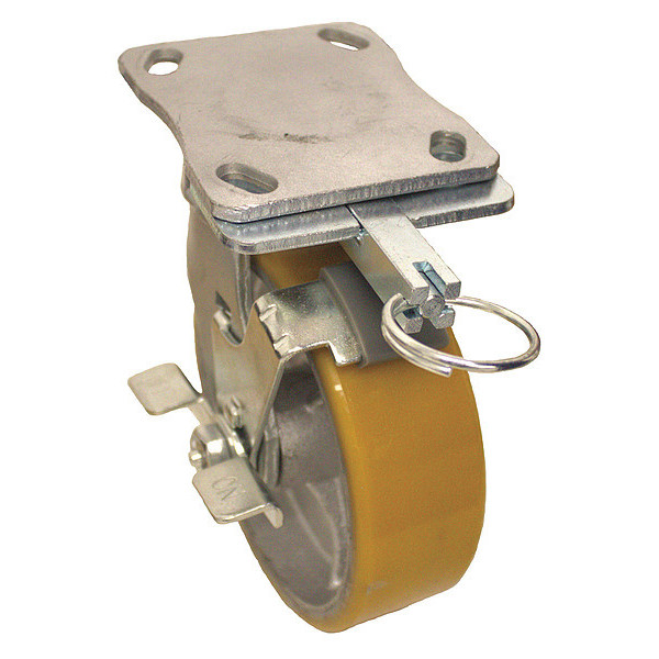 Zoro Select Plate Caster, 1250 lb. Ld Rating, Ball P25S-UY080KP-14-WK-DL