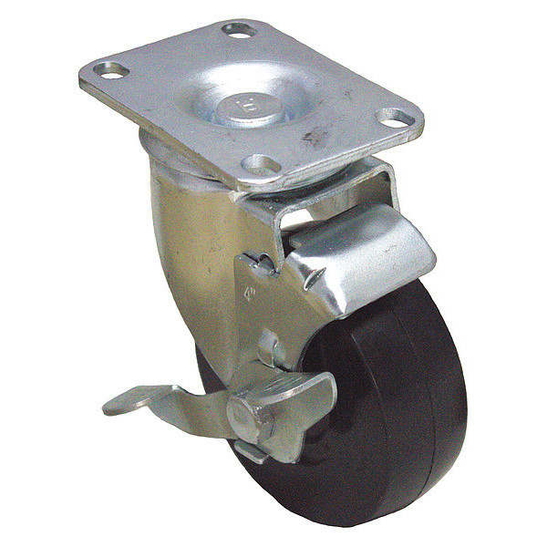 Zoro Select Plate Caster, 125 lb. Ld Rating, Delrin P12S-R030D-12-WB