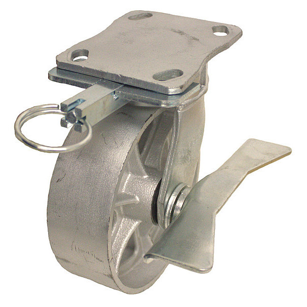 Zoro Select Plate Caster, 1400 lb. Ld Rating, Roller P25S-C080R-14-CB-DL