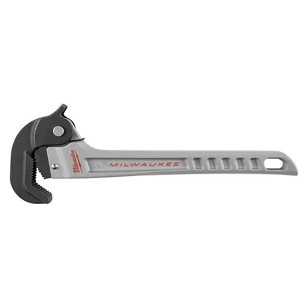 Milwaukee Tool Pipe Wrench, Al, 13 23/50 in L, 10.98 lb 48-22-7414