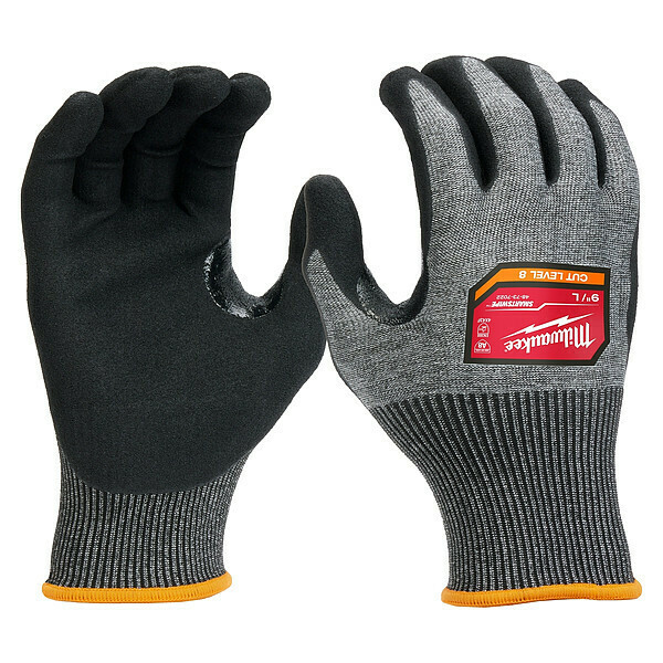 Milwaukee Tool Knit Gloves, Finished, Size L 48-73-7022