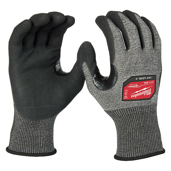 Milwaukee Tool Knit Gloves, Finished, Size 2XL 48-73-7134