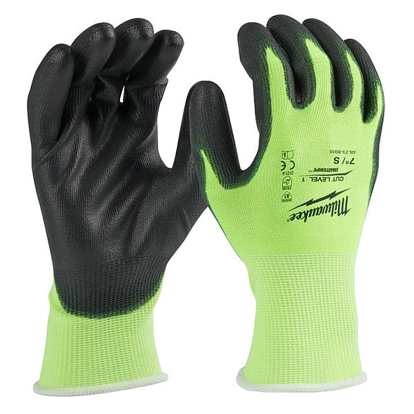 Milwaukee Tool Level 1 Cut Resistant High Visibility Polyurethane Dipped Gloves - 2X-Large 48-73-8914