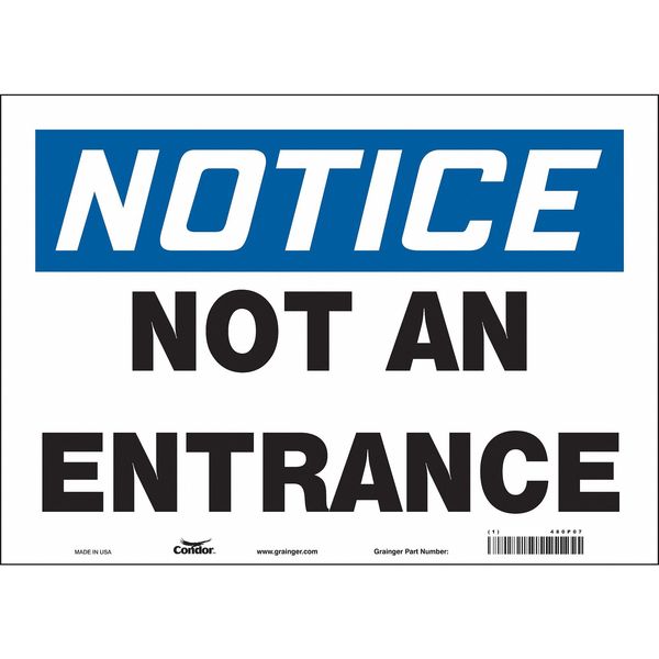 Condor Safety Sign, 10 in Height, 14 in Width, Vinyl, Horizontal Rectangle, English, 480P07 480P07