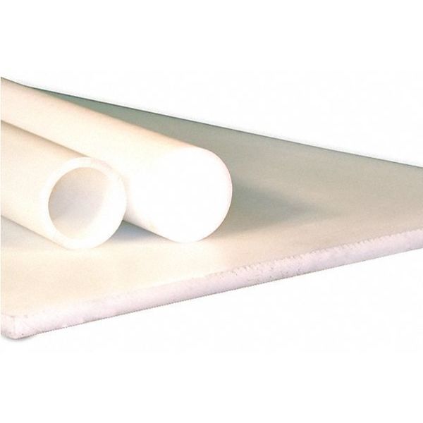 Zoro Select White UHMW Polyethylene Tube Stock 5 ft L, 2 in Inside Dia, 2 1/2 in Outside Dia 63940104