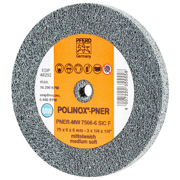 Pferd 3" x 1/4" Unitized Wheel - 1/4" A.H., SiC Fine (W) 3SF 48292