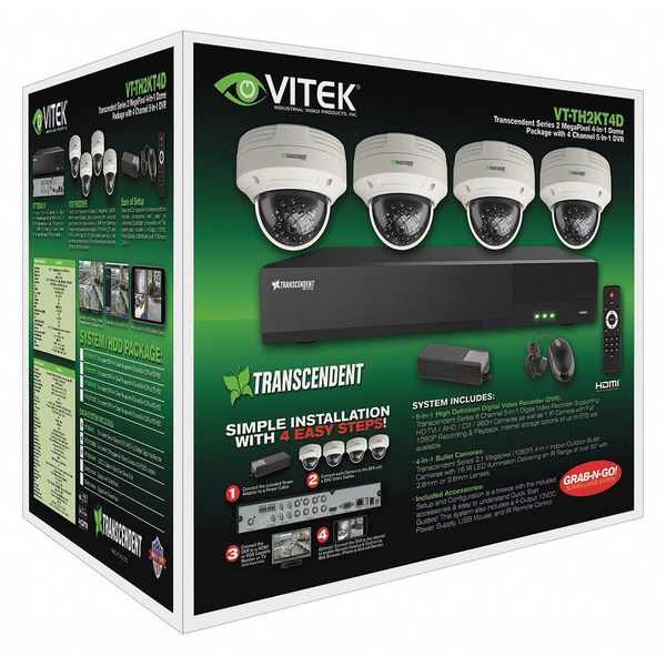 Vitek Digital Video Recorder Kit, Fixed Type VT-TH2KT44TD-2