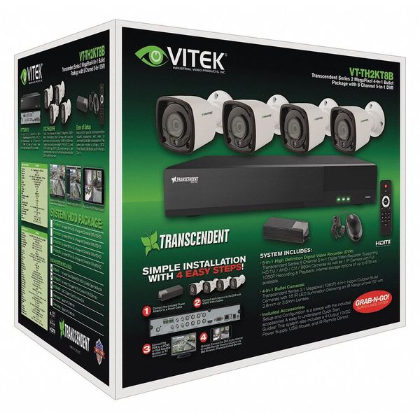 Vitek Digital Video Recorder Kit, Fixed Type VT-TH2KT82TB-2