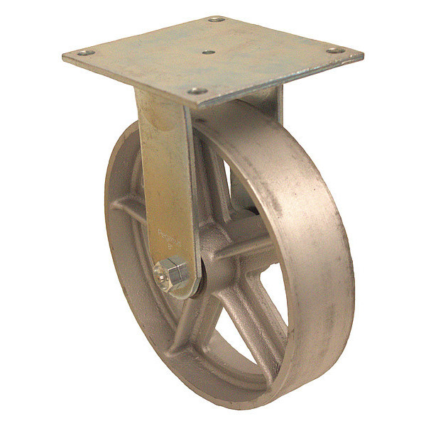 Zoro Select Plate Caster, 1250 lb. Ld Rating, Gy Wheel P21R-C080R-15