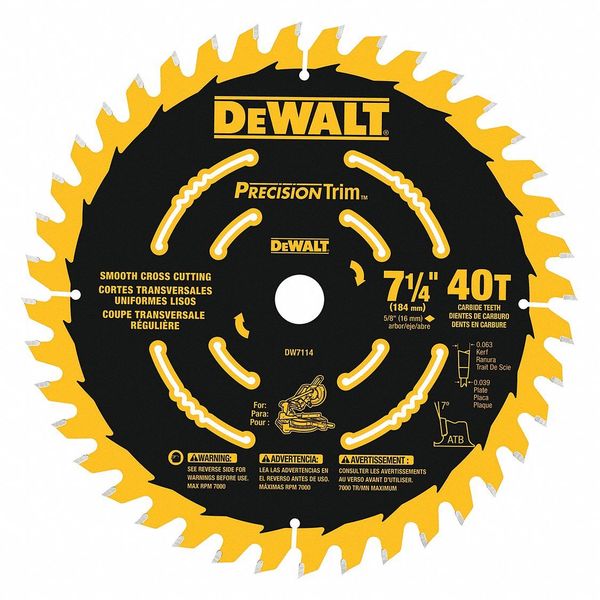 Dewalt 7-1/4" Precision Trim Miter Saw Blades DW7114PT
