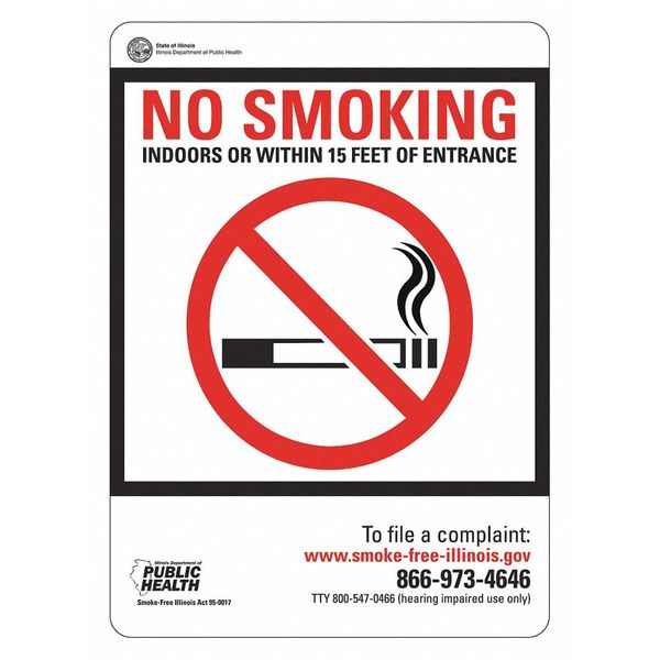Lyle No Smoking Sign, 7 in Height, 5 in Width, Reflective Sheeting, Vertical Rectangle, English LCU1-0197-ED-PK2_5x7