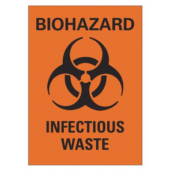 Lyle Biohazard Sign, 10 in Height, 7 in Width, Non-PVC Polymer, Horizontal Rectangle, English LCU1-0045-ED_7x10