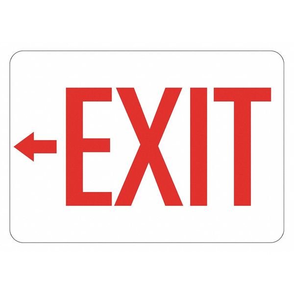 Lyle Exit Sign, English, 14" W, 10" H, Polyester, White LCU1-0006-ED_14x10