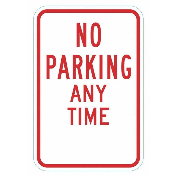 Lyle No Parking Any Time Sign, 18" x 12, T1-6291-HI_12x18 T1-6291-HI_12x18
