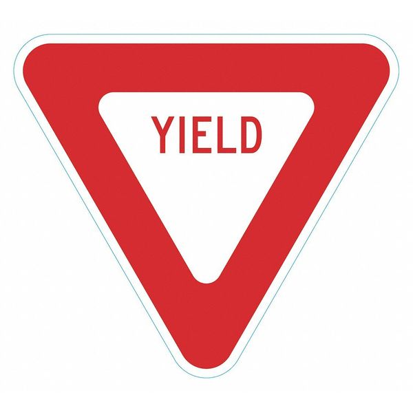 Lyle YIELD Traffic Sign, 18 in Height, 18 in Width, Aluminum, Triangle, English T1-6243-HI_18x18