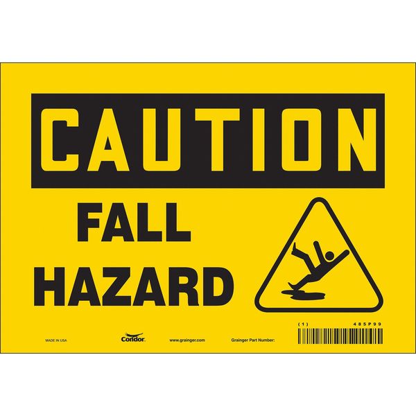 Condor Safety Sign, 7 in Height, 10 in Width, Vinyl, Vertical Rectangle, English, 485P99 485P99