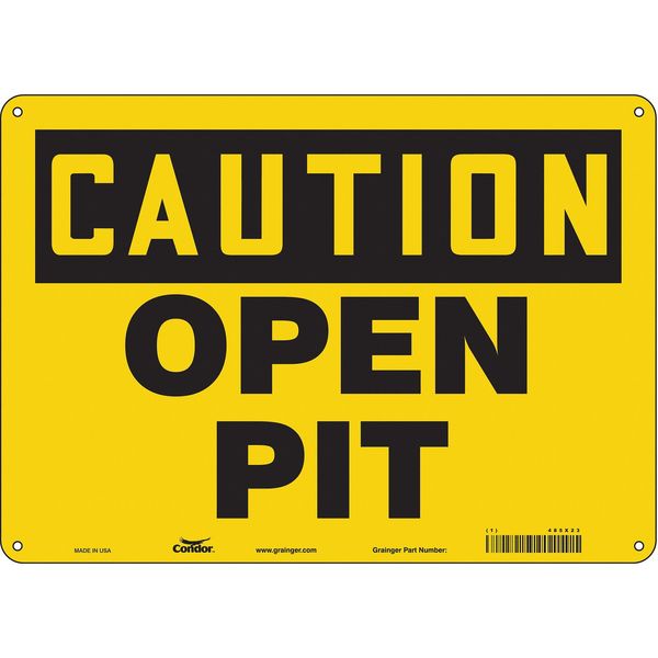 Condor Construction Sign, 10 in H, 14 in W, Aluminum, Horizontal Rectangle, English, 485X23 485X23