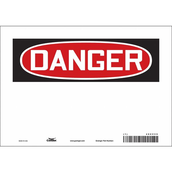 Condor Safety Sign, 10" W, 7" H, 0.004" Thickness 486V59