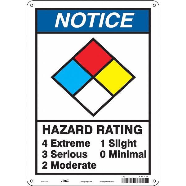 Condor Chemical Sign, 14 in Height, 10 in Width, Rectangle 486C54