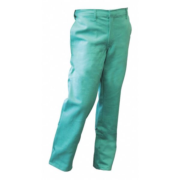 Chicago Protective Apparel Pants, Waist 30", Inseam 32", Green, Zipper 606-GR-30X32