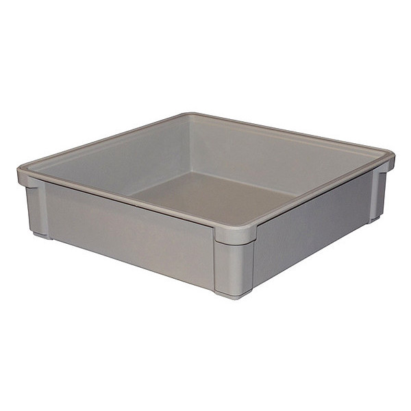 Toteline Stacking Container, Gray, Fiberglass Reinforced Composite, 17 1/2 in L, 17 1/2 in W, 4 1/2 in H 8170085136