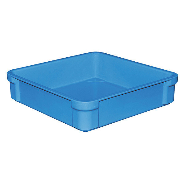 Toteline Stacking Container, Blue, Fiberglass Reinforced Composite, 14 3/4 in L, 14 3/4 in W, 3 1/2 in H 8250085268