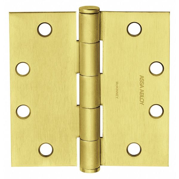 Mckinney 4 in W x Satin Brass Five Knuckle Hinge 55487