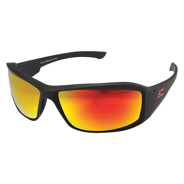 Edge Eyewear Safety Glasses, Red Mirror Polycarbonate Lens, Scratch-Resistant XBAP139