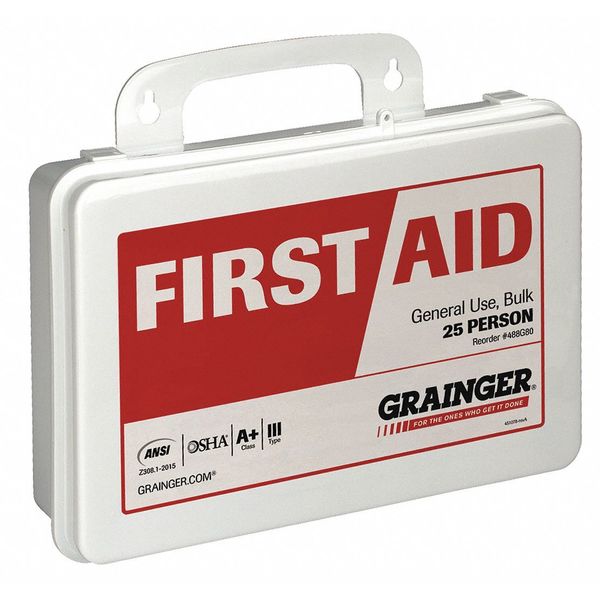 Industrial, 25 People Served per Kit, First Aid Kit - 488G80