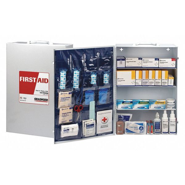 Zoro Select First Aid Cabinet, Metal, 150 Person 59361