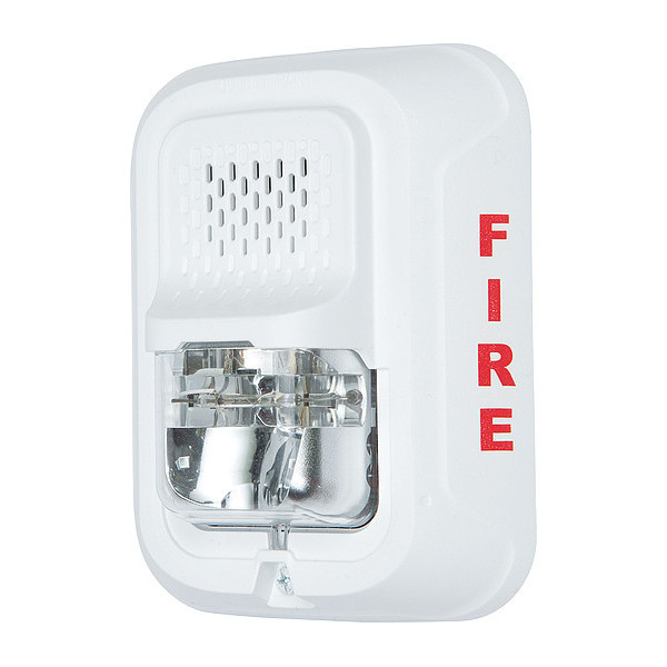 System Sensor Horn Strobe, Marked Fire, Wall or Ceiling P4WL