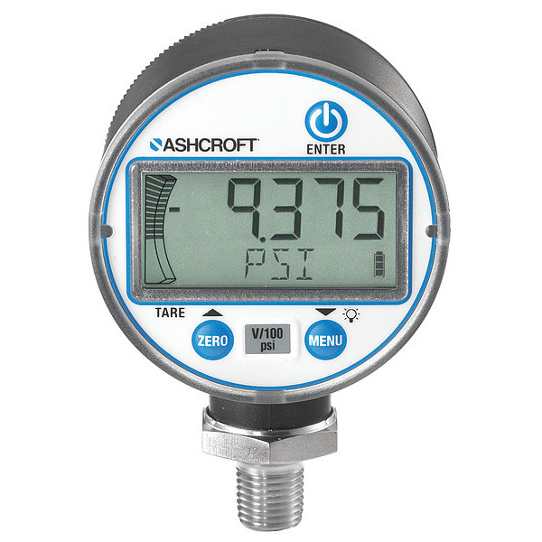 Ashcroft Digital Pressure Gauge, 0 to 3000 psi, 1/4 in MNPT, Black DG2531L0NAMO2L3000#-XCYC4LM